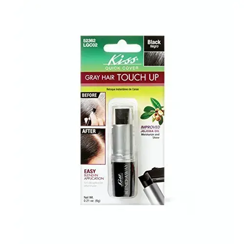 Kiss My Face Quick Coverage Gray Hair Touch up Stick 6g Black