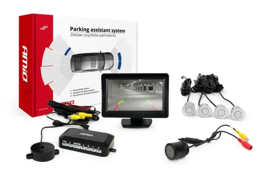 Parking assistant system TFT01 4,3" with HD-301-IR 4 sensors silver
