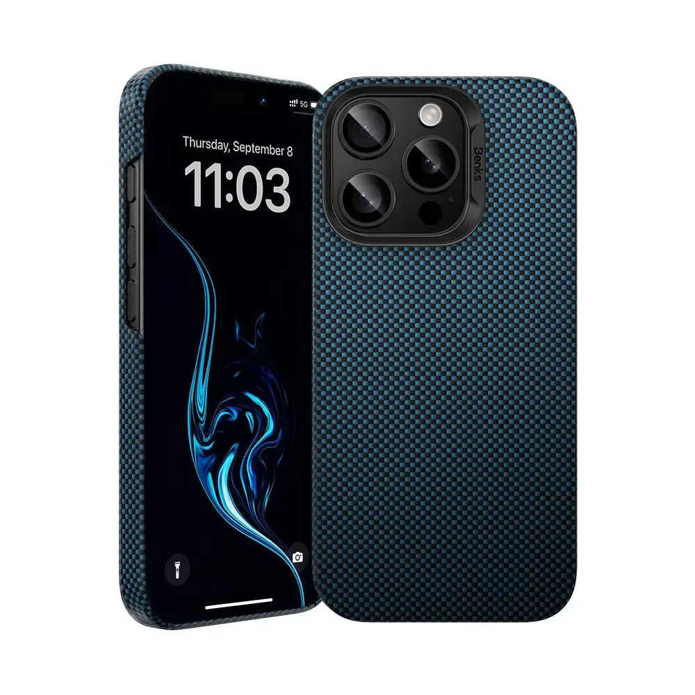 Benks Magnetic Armor Tint Kevlar 1000D (S066) for Iphone 16 Pro Max blue