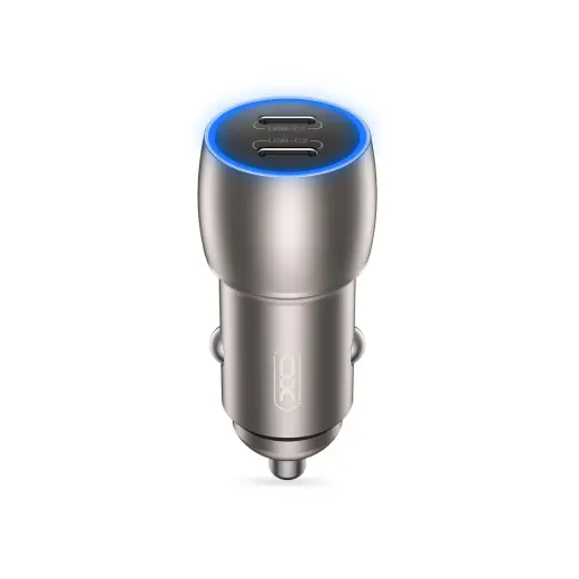 XO car charger CC51 PD 40W 2x USB-C gray