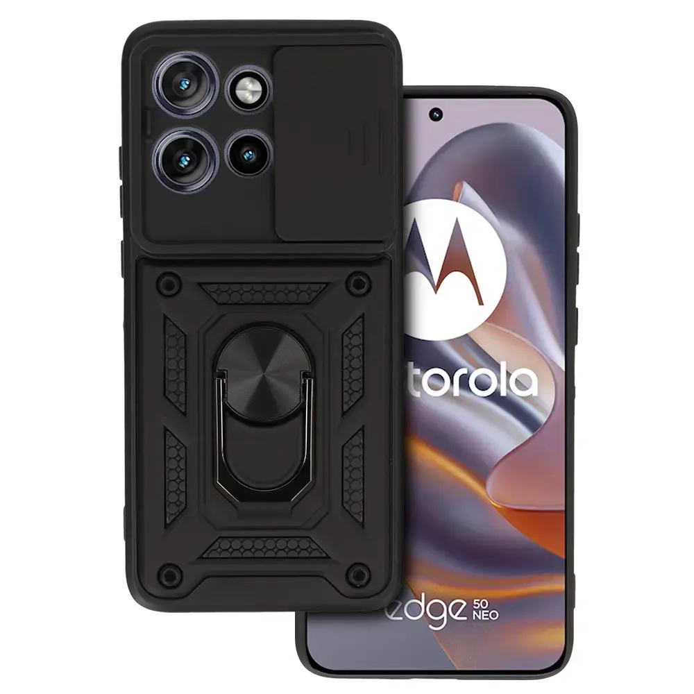 Slide Camera Armor Case for Motorola Edge 50 Neo 5G Black