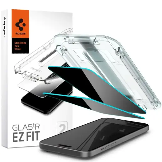 SPIGEN GLAS.TR "EZ FIT" TEMPERED GLASS 2-PACK IPHONE 15 PLUS PRIVACY