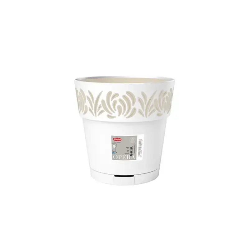 Lillepott koos kandikuga Gaia Ø20x19cm valge
