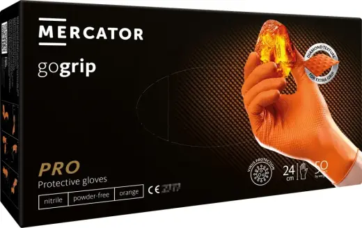 Nitrile gloves GoGrip  orange size M, 50 pcs