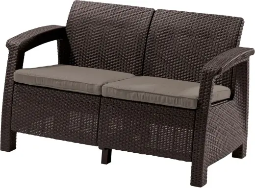 Garden sofa double Corfu Love Seat brown