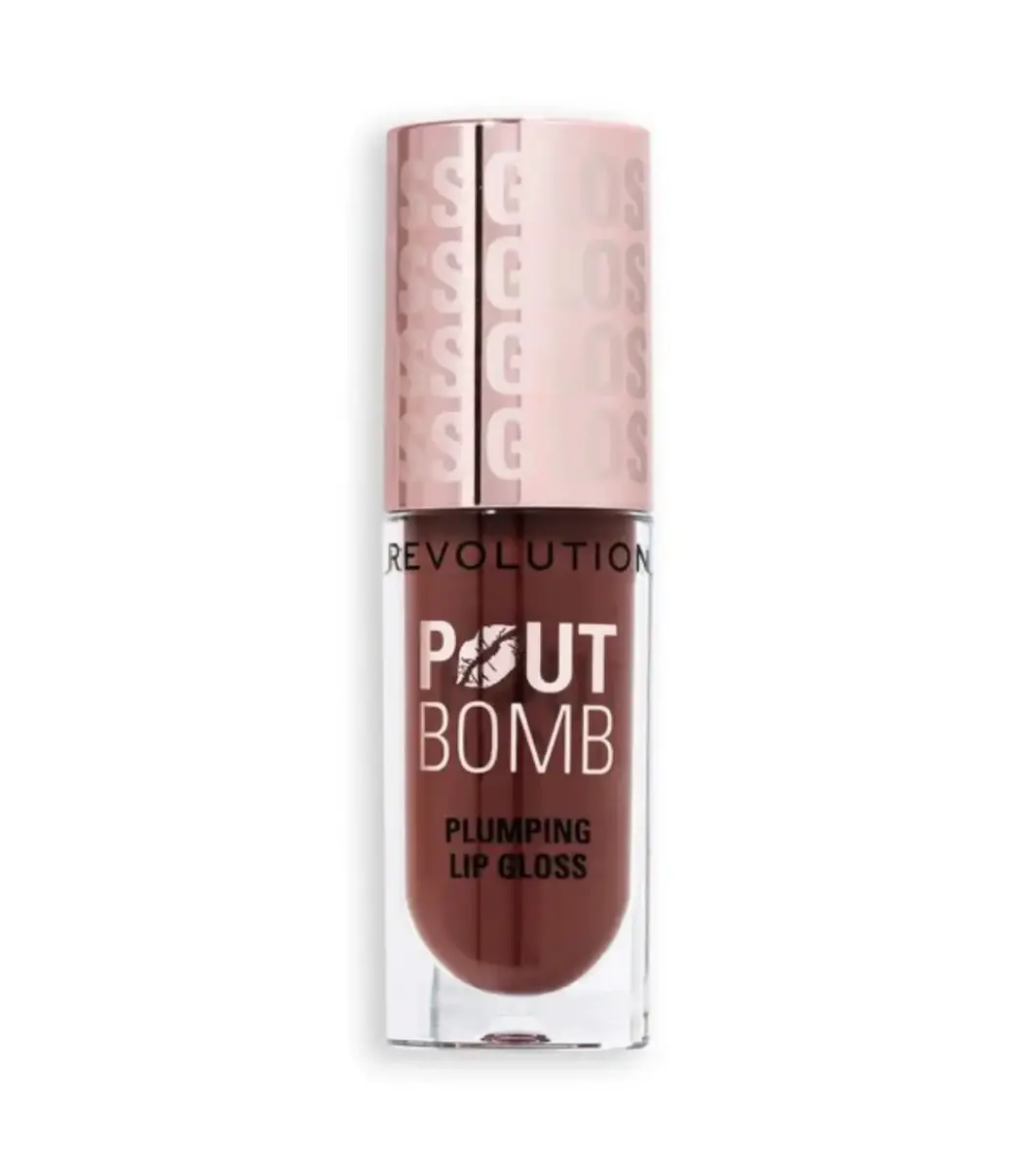 Makeup Revolution, Pout Bomb, Plumping, Lip Gloss, Espresso Cool, 4.6 ml