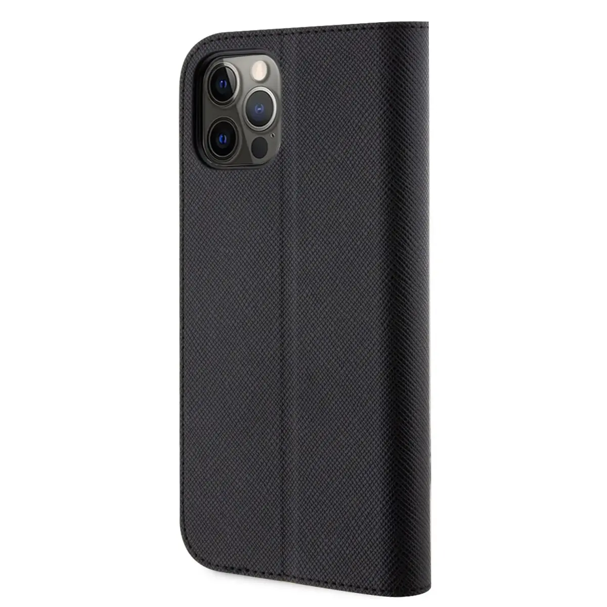 Karl Lagerfeld PU Saffiano Karl and Choupette NFT Book Case for iPhone 12|12 Pro Black