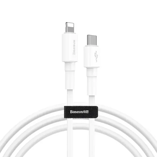 Baseus CATLSW-02 Lightning -> USB-C lādēšanas kabelis 18W | PD 2.0 | 100 cm Balts