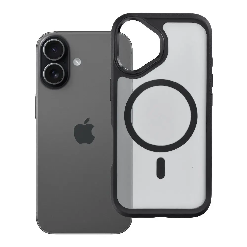 Case for iPhone 17 Forcell F-Protect Smoke Hybrid Premium compatible with MagSafe black