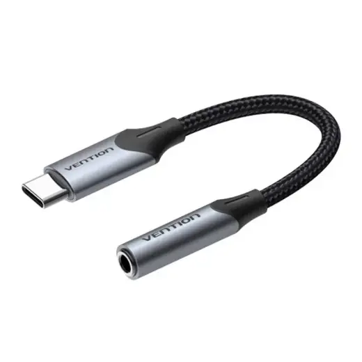 Adapter USB-C isas-3,5 mm pesa emas-heli jaoks Vention BGJHA 0,1 m must