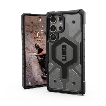 UAG Pathfinder Clear Magnet case for Samsung Galaxy S24 Ultra with magnetic module - gray