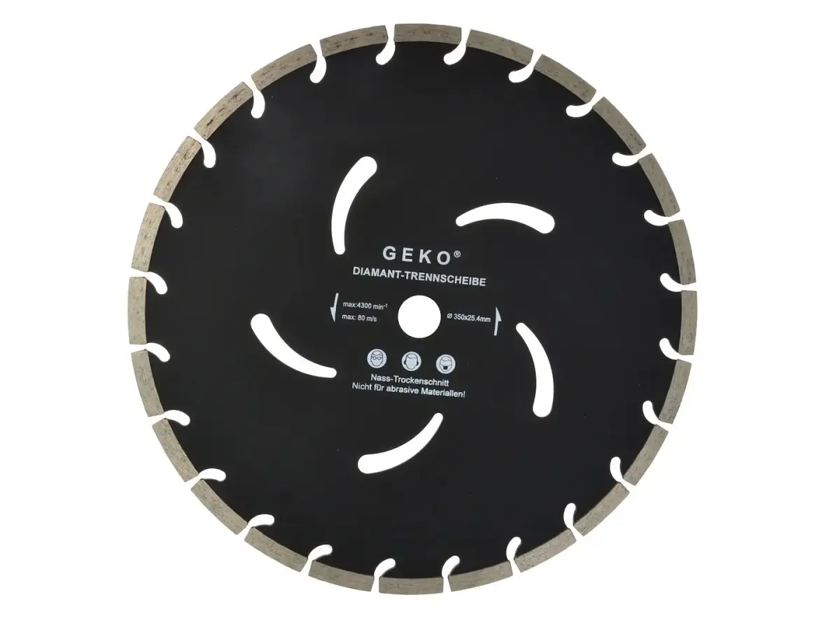 Segmentēts dimanta disks melns 350x10x25,4mm GEKO