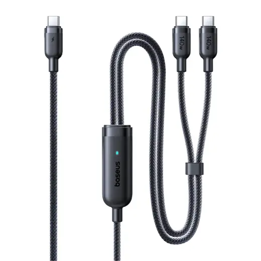 Baseus Flash 4 2-in-1 data transfer and charging cable | USB-C to USB-C, USB-C | 140W | 1.5m | black