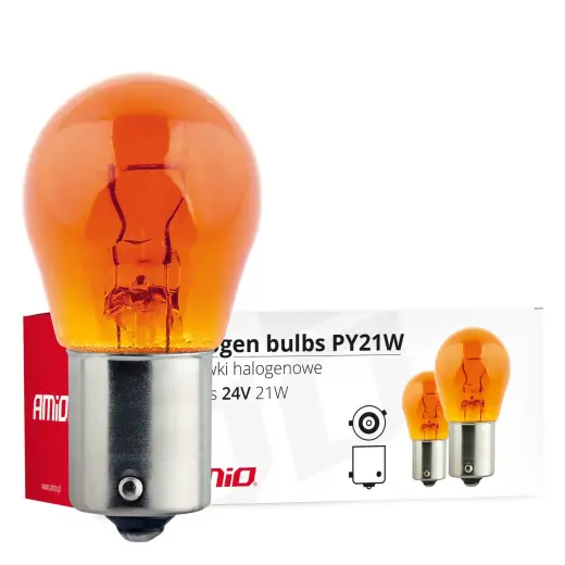 Halogen bulbs PY21W BAU15s 24V 21W AMBER