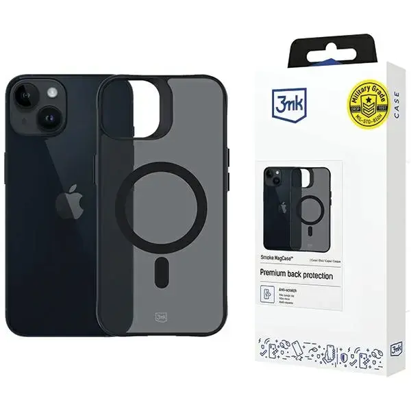 3MK Smoke MagCase maciņš ar MagSafe atbalstu telefonam iPhone 13 | iPhone 14 pelēks