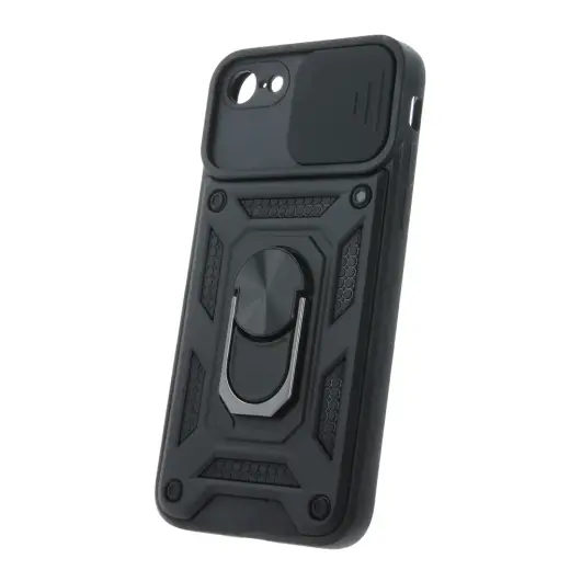 Defender Slide telefono dėklas su stovu iPhone 7 | iPhone 8 | iPhone SE (2020) | iPhone SE (2022) juodas (su kameros apsauga)