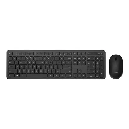 Asus Keyboard and Mouse Set CW100 Keyboard and Mouse Set   Wireless  Mouse included  Batteries included  UI  Black