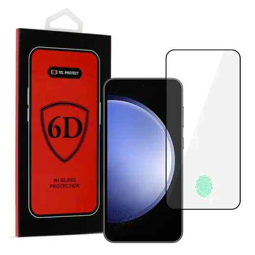 Tel Protect Full Glue 6D tempered glass for phone Galaxy S22 | Galaxy S23 (under-display fingerprint compatible)