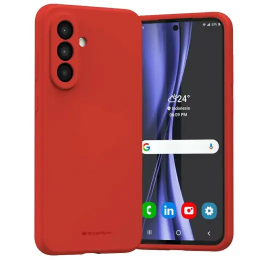 Mercury Silicone ümbris Samsung Galaxy A56 (A566) jaoks, punane