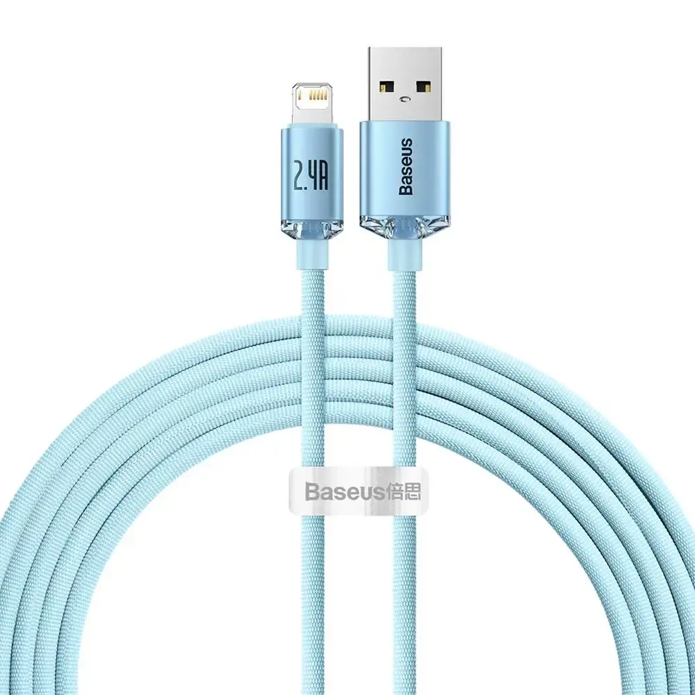 Baseus Crystal Shine data transfer and charging cable | USB-A to Lightning | 12W | 2m | blue
