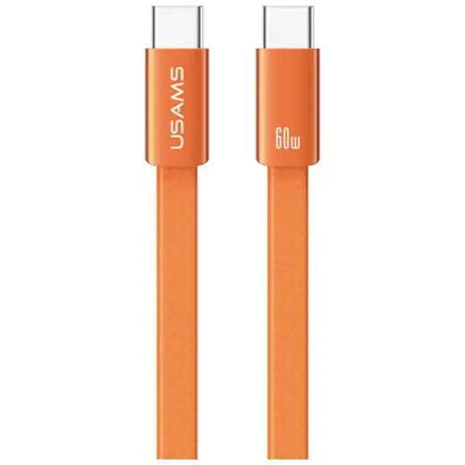 USAMS U96 andmeedastus- ja laadimiskaabel | USB-C kuni USB-C | 60W | 1.2m | oranž