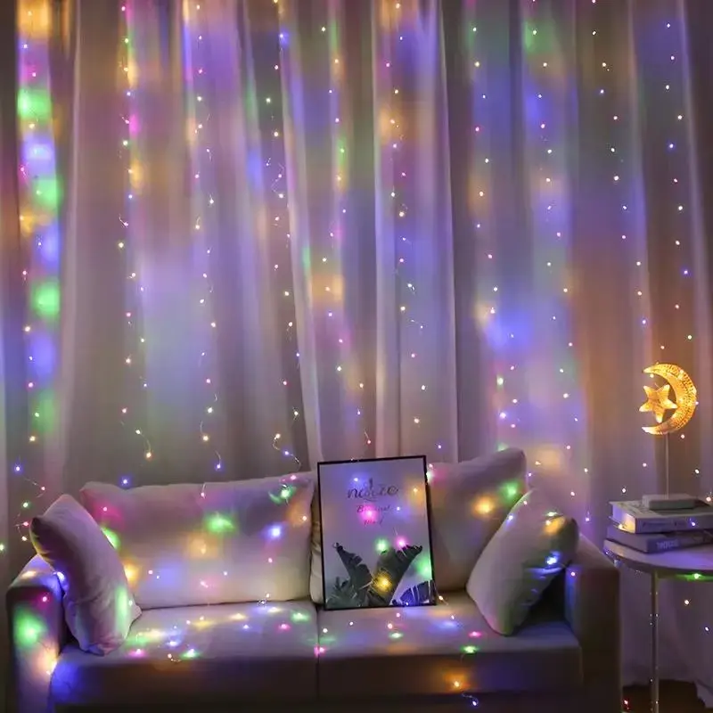 LED CURTAIN (100 LED LAMPS) 3Mx1M MULTICOCLOR