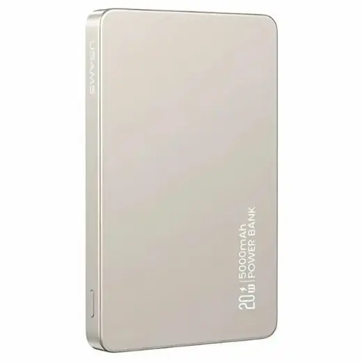 USAMS CY Series 5KCD23102 (US-CD231) ārējais akumulators (powerbank) | 5000 mAh | 20W | titāna krāsā