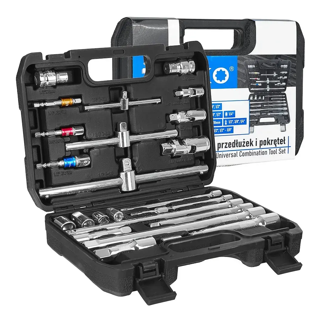 25-piece Universal Combination Tool Set 1/4", 3/8" & 1/2"