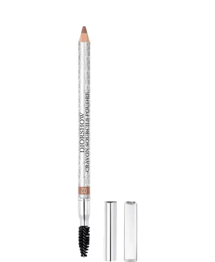 Christian Dior, Diorshow, Waterproof, Double-Ended, Eyebrow Cream Pencil & Brush 2-In-1, 02, Chestnut, 1.19 g