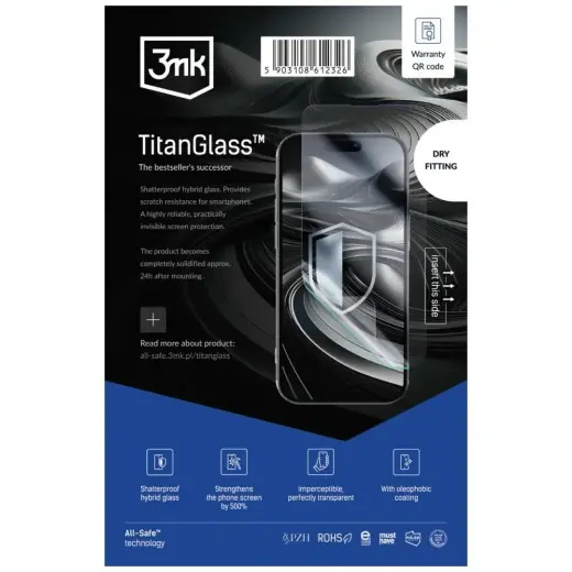 3MK Universal Wet-Install Hybrid Glass Phone Screen Protector – All Safe AIO TitanGlass