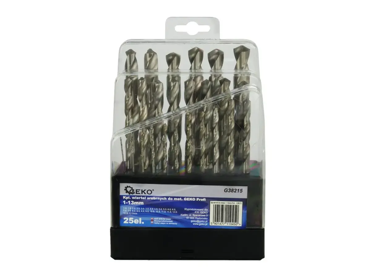 HSS Drill Bit Set for Metal, 1-13mm, 25 pcs
