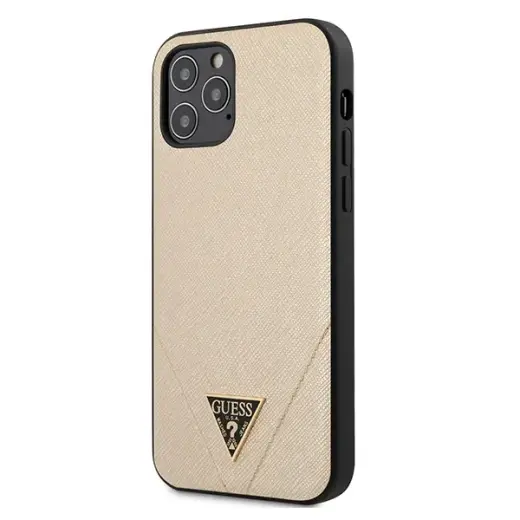 Guess GUHCP12MVSATMLLG iPhone12|12 Pro 6,1" light gold hardcase Saffiano
