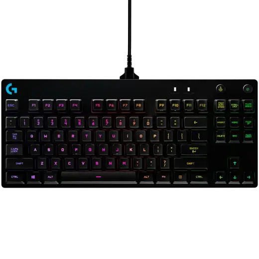 LOGITECH G PRO TKL Corded Mechanical Gaming Keyboard - BLACK - RUS - USB - CLICKY
