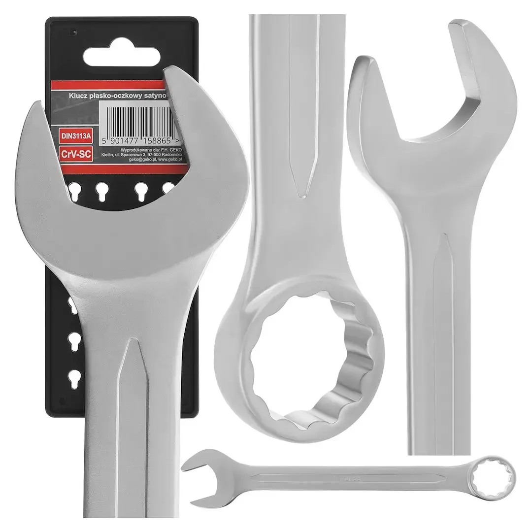 Combination spanner, satin, CRV, 50mm