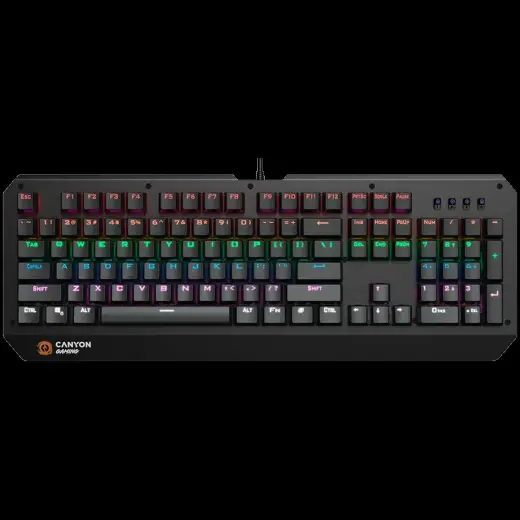 CANYON Hazard GK-6  Wired multimedia gaming keyboard with lighting effect  108pcs rainbow LED  Numbers 104keys  RU+EN double injection layou