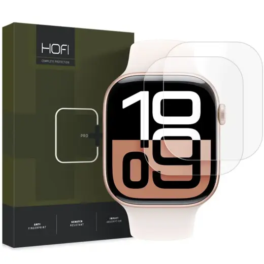 HOFI HYDROFLEX PRO+ 2 GAB. APPLE WATCH 10 (42 MM) CAURSPĪDĪGA HIDROGĒLA PLĒVE