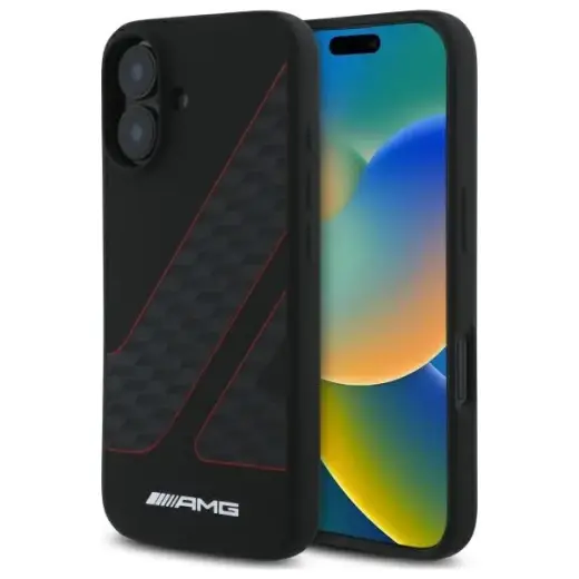 AMG AMHMP16S2SCFR iPhone 16 6,1"          czarny|black hardcase Checkered Flag Pattern MagSafe