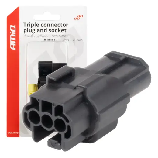 Connector plug and socket set 3 PIN 2.2mm AMIO-04347