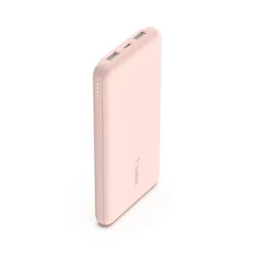 Ārējais akumulators 10 000mAh USB A & USB-C 15W rožu zelts