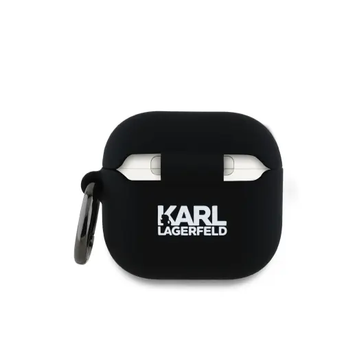 Karl Lagerfeld 3D Logo NFT Karl and Choupette Silicone Case for AirPods 4 Black