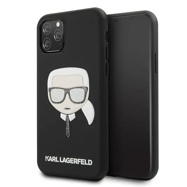 Karl Lagerfeld KLHCN65GLBK Glitter Embossed Cover For Apple iPhone 11 Pro Max Black