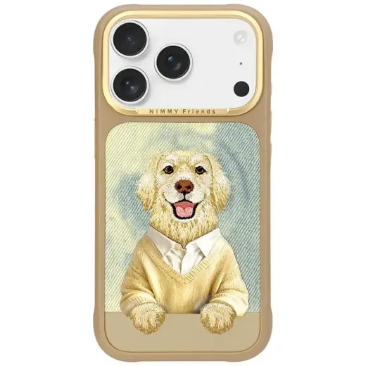 Nimmy Gentle Pets Series Dog telefoni ümbris MagSafe toega iPhone 17 Pro pruun