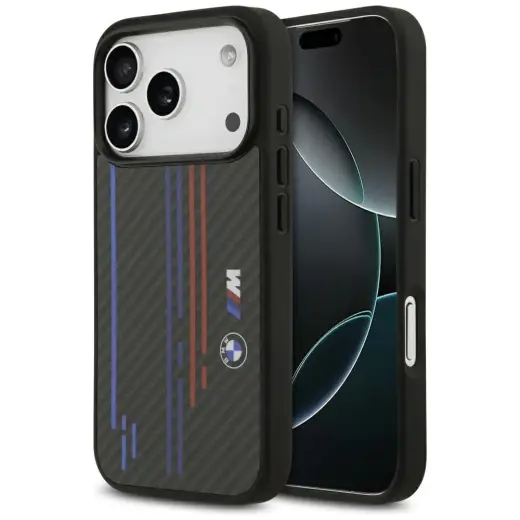 BMW M Kevlar Lines & Logo phone case with MagSafe support for iPhone 17 Pro black