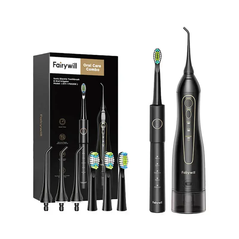 FairyWill FW-5020E + FW-E11 Sonic Toothbrush & Water Flosser Set