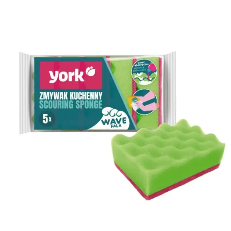 Dishwashing sponge Wave 4+1 pcs. 10x7x3cm