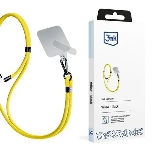 3MK EasyClip Yellow (black) Phone Lanyard