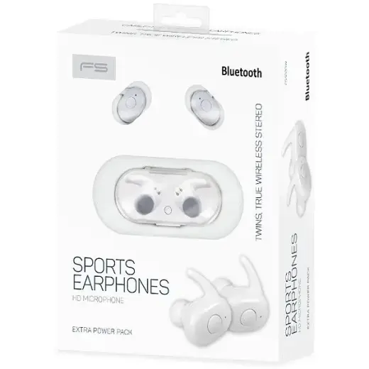 Fiesta FS1083B Airpods Bluetooth 5.0 Stereo Austiņas ar Mikrofonu Baltas 