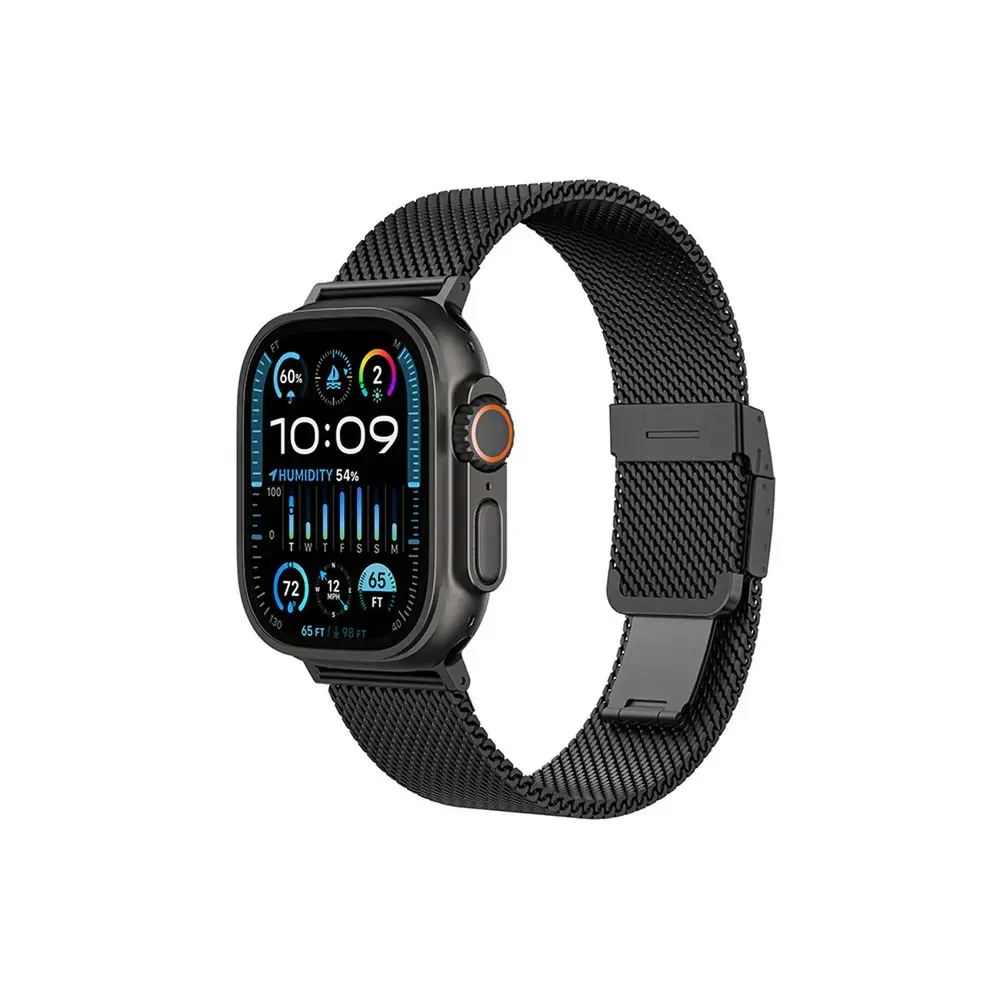 AmazingThing viedpulksteņa siksniņa priekš Apple Watch (38/40/41/42/44/45/46/49 mm) | nerūsējošs tērauds | melna
