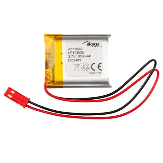 Lithium Polymer Battery Akyga AKY0662 LP103035 Li-Po 3.7V|1050mAh PCM JST 2.54 2-Pin Connector 150mm