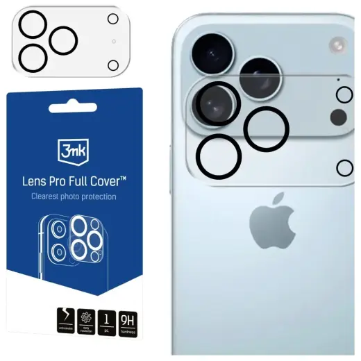 3MK Lens Pro FullCover Camera Lens Protection for Apple iPhone 17 Pro Max